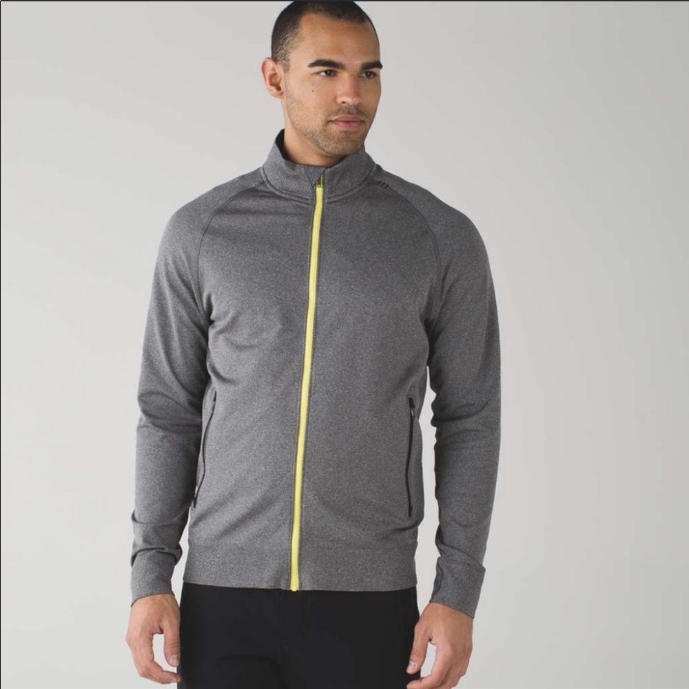 🎉HP🎉 NWT! Lululemon Men’s Pulse Athletic Jacket Gray Black Yellow Large